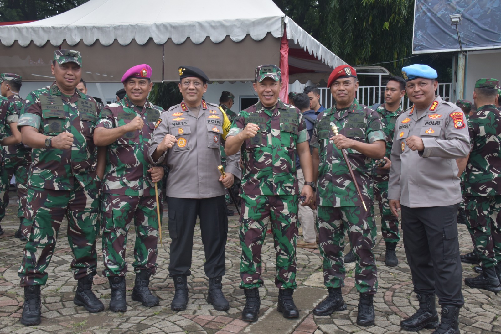 Dankormar Dampingi Panglima TNI Dan Kapolri Cek Kesiapan Pasukan Pengamanan Pemilu