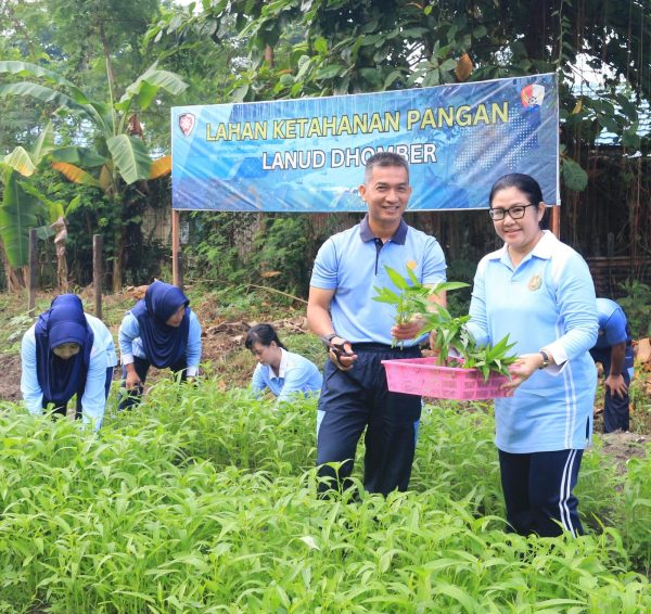 Lanud Dhomber Optimalkan Sampah Organik Jadi Pupuk Kompos untuk Perkuat Ketahanan Pangan