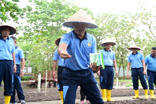 Danlanud Roesmin Nurjadin Tanam Bibit Sayur Ciptakan Lingkungan Produktif