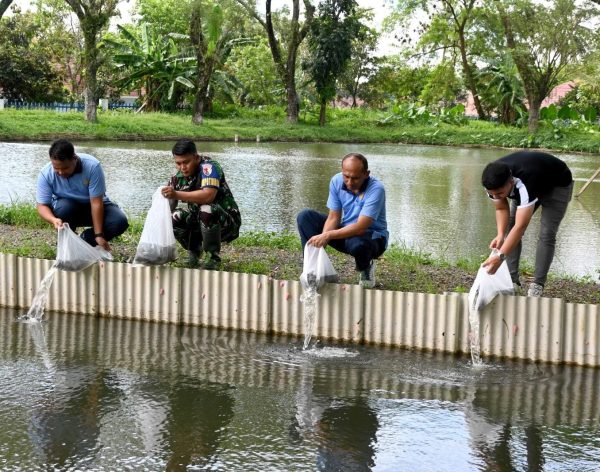 Lanud Wiriadinata Tebar 100 Kg Bibit Ikan Nila Wujud TNI AU AMPUH Dukung Ketahanan Pangan Nasional