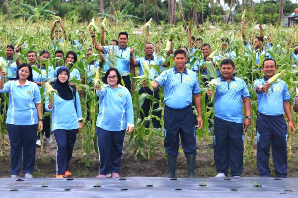 TNI AU AMPUH, Lanud RSA Natuna Panen Jagung