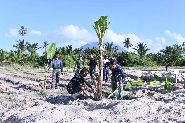 TNI AU AMPUH: Lanud RSA Natuna Perluas RSA Farm, Tanam 200 Bibit Pisang untuk Perkuat Ketahanan Pangan