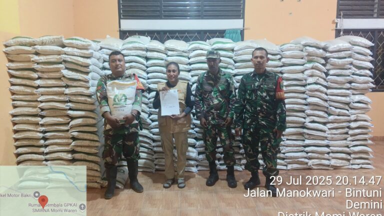 Kodam XVIII/Kasuari Mendukung Penuh Program Penyaluran Bantuan Beras Bulog