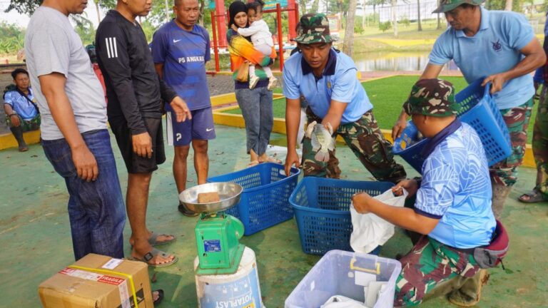 Lanud SMH Panen Ikan Nila, Dukung Ketahanan Pangan Nasional di Sektor Perikanan