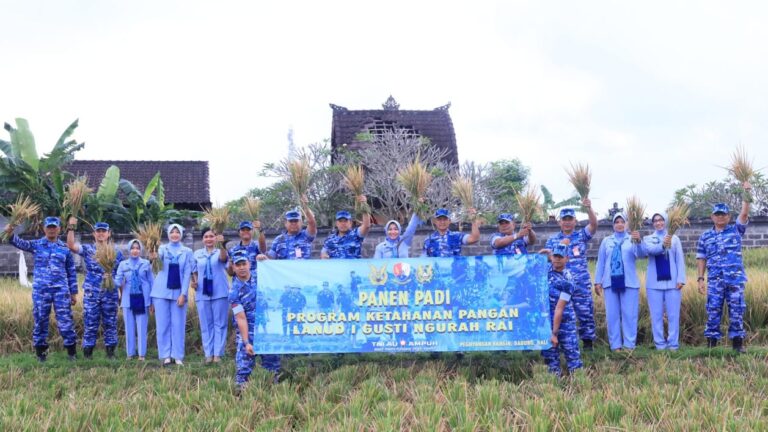 Lanud I Gusti Ngurah Rai Gelar Panen Padi Wujudkan Ketahanan Pangan Nasional