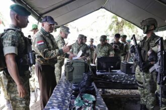 Dukung Pembangunan Wilayah, Menhan RI dan Wakasad Tinjau Yon TP 827/MCY