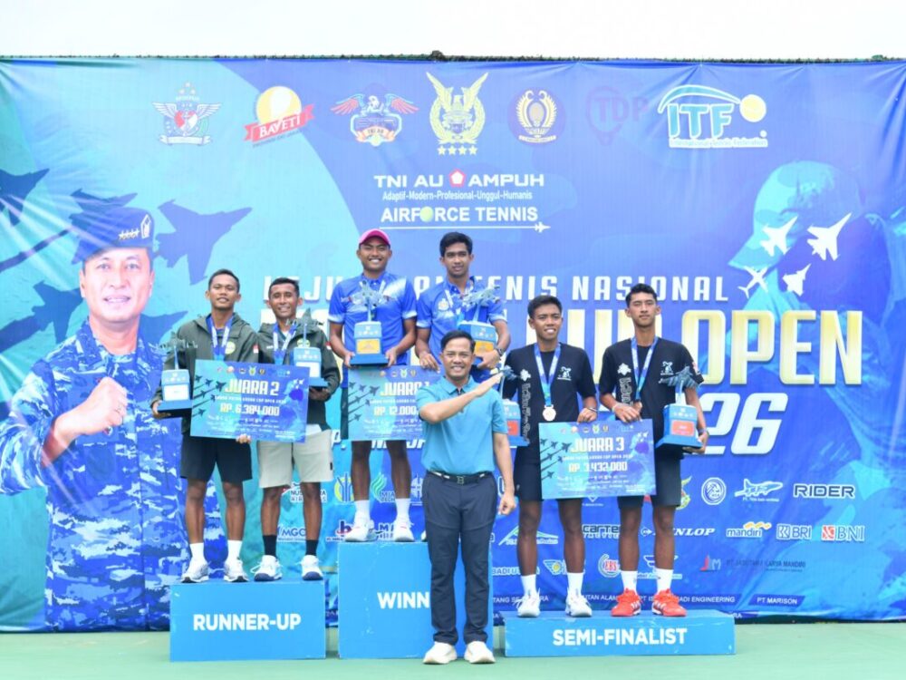 Kejuaraan Tenis Nasional KASAU Cup Open 2026 Sukses Digelar, 335 Atlet Tampil Kompetitif