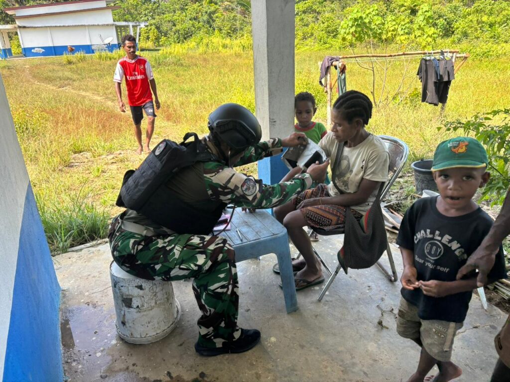 Wujud Bakti di Perbatasan, Satgas Korpasgat Gelar Layanan Kesehatan Gratis bagi Warga Boven Digoel