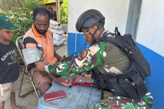 Wujud Bakti di Perbatasan, Satgas Korpasgat Gelar Layanan Kesehatan Gratis bagi Warga Boven Digoel