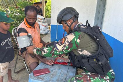 Wujud Bakti di Perbatasan, Satgas Korpasgat Gelar Layanan Kesehatan Gratis bagi Warga Boven Digoel