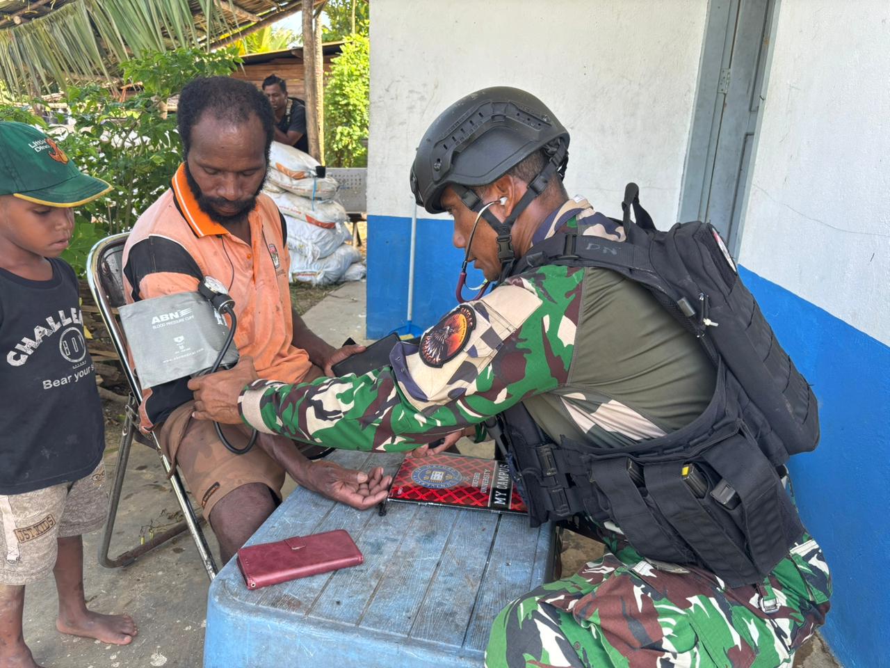 Wujud Bakti di Perbatasan, Satgas Korpasgat Gelar Layanan Kesehatan Gratis bagi Warga Boven Digoel