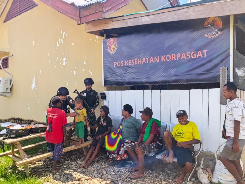 Wujud Bakti di Perbatasan, Satgas Korpasgat Gelar Layanan Kesehatan Gratis bagi Warga Boven Digoel