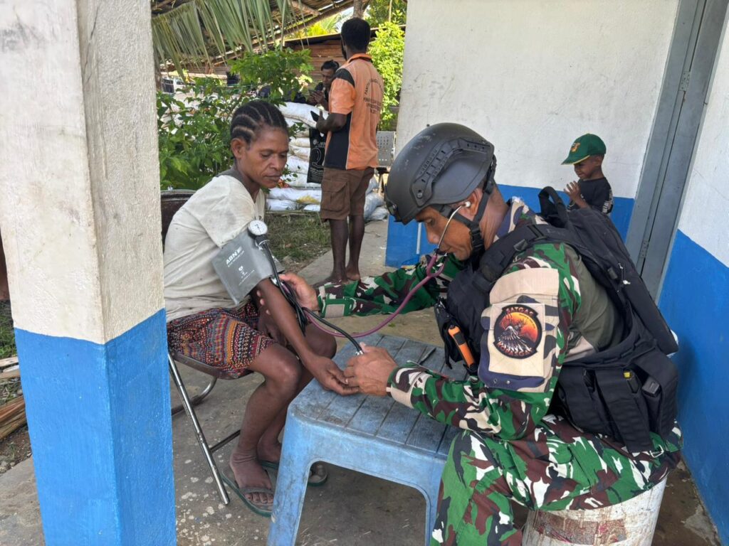 Wujud Bakti di Perbatasan, Satgas Korpasgat Gelar Layanan Kesehatan Gratis bagi Warga Boven Digoel