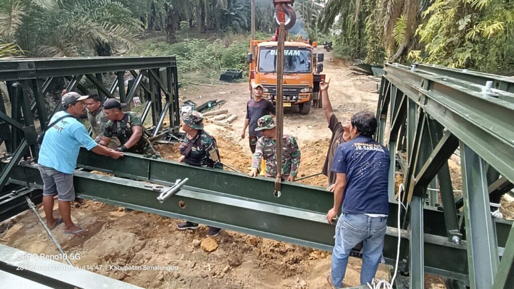 Jembatan Sungai Silimutan Rampung, TNI AD Buka Akses Warga di Simalungun