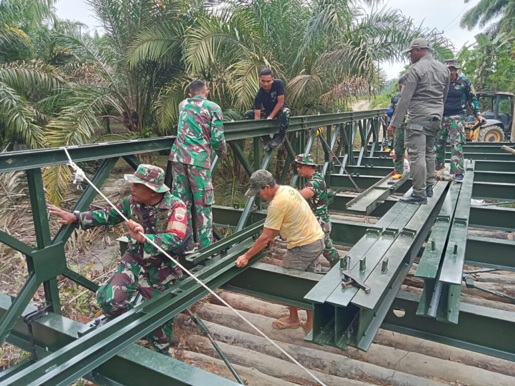 Jembatan Sungai Silimutan Rampung, TNI AD Buka Akses Warga di Simalungun