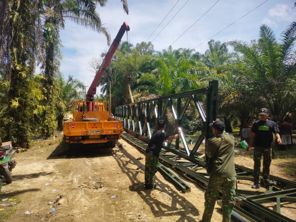 Jembatan Sungai Silimutan Rampung, TNI AD Buka Akses Warga di Simalungun