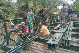 Jembatan Sungai Silimutan Rampung, TNI AD Buka Akses Warga di Simalungun