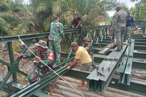 Jembatan Sungai Silimutan Rampung, TNI AD Buka Akses Warga di Simalungun