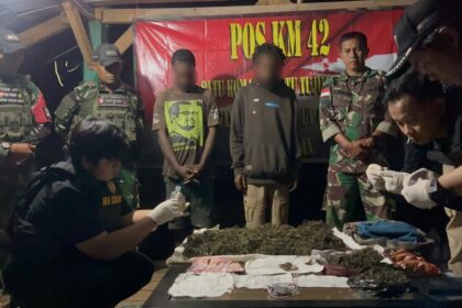 Satgas Yonif 403/WP Gagalkan Penyelundupan 2 Kg Ganja di Perbatasan RI–PNG