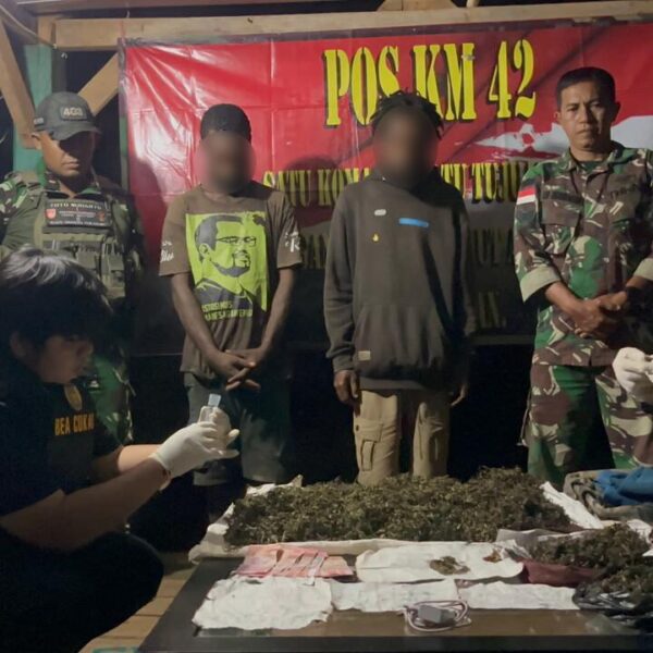 Satgas Yonif 403/WP Gagalkan Penyelundupan 2 Kg Ganja di Perbatasan RI–PNG