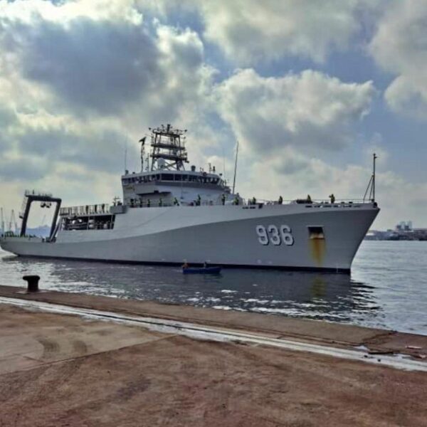 Berlayar Menuju Tanah Air, Kapal Survei Terbaru TNI AL KRI Canopus-936 Sandar di Lagos Nigeria