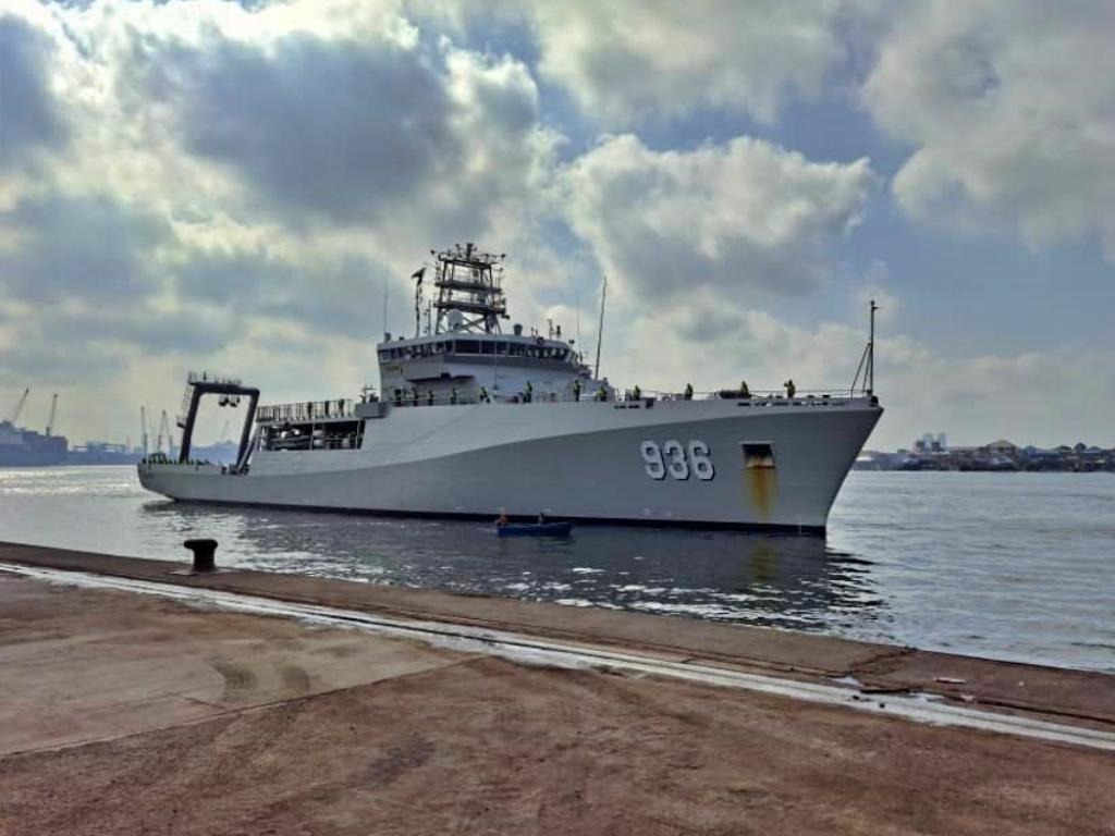 Berlayar Menuju Tanah Air, Kapal Survei Terbaru TNI AL KRI Canopus-936 Sandar di Lagos Nigeria