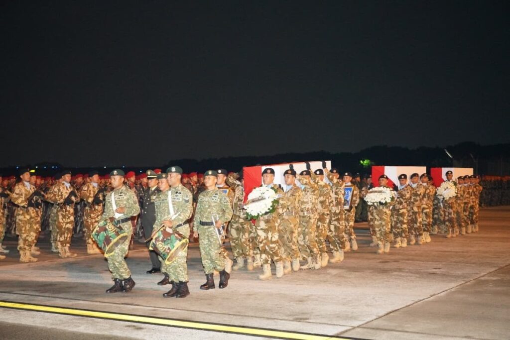 KASAD Pimpin Pelepasan Tiga Jenazah Prajurit TNI Satgas UNIFIL di Soekarno-Hatta