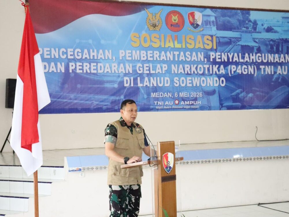 Satgas P4GN TNI AU Sosialisasi di Lanud Soewondo, Perkuat Zero Tolerance terhadap Narkoba