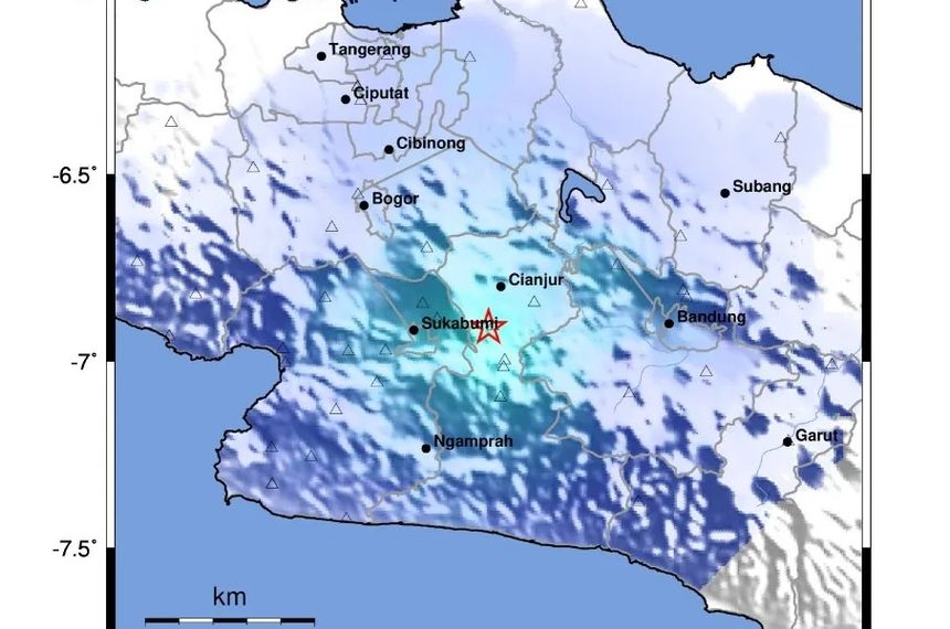 Gempa M4,3 Guncang Cianjur, Terasa hingga Sukabumi