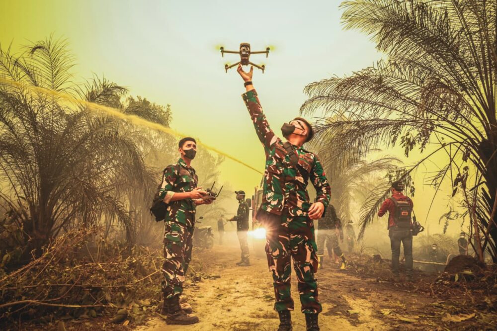 Korpasgat TNI AU Andalkan Drone Termal untuk Deteksi dan Padamkan Karhutla Kalteng