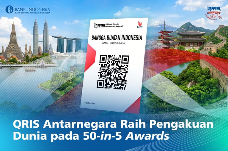 Bank Indonesia: QRIS Antarnegara Raih Penghargaan 50-in-5 Awards