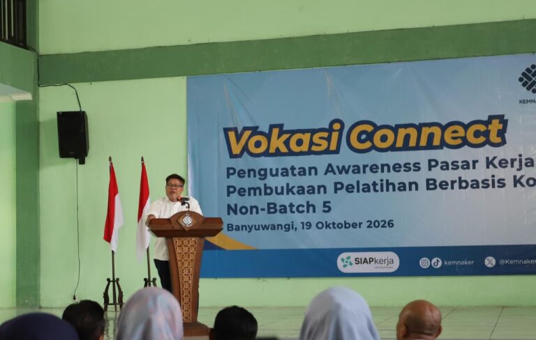 Kemnaker Buka Pelatihan Vokasi di Banyuwangi, 68 Peserta Ikuti Lima Bidang